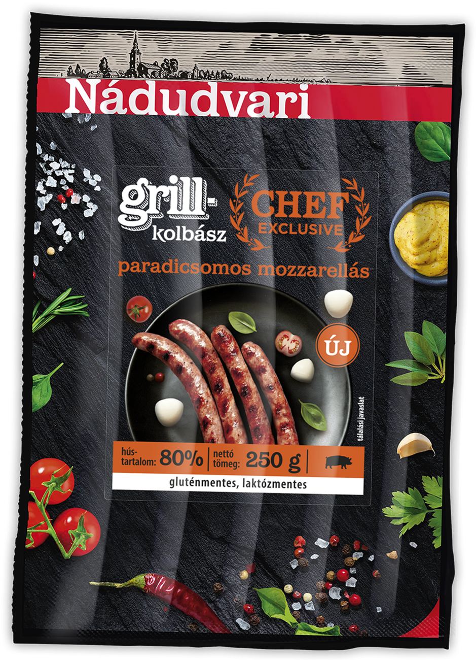 Nádudvari Paradicsomos mozzarellás grillkolbász