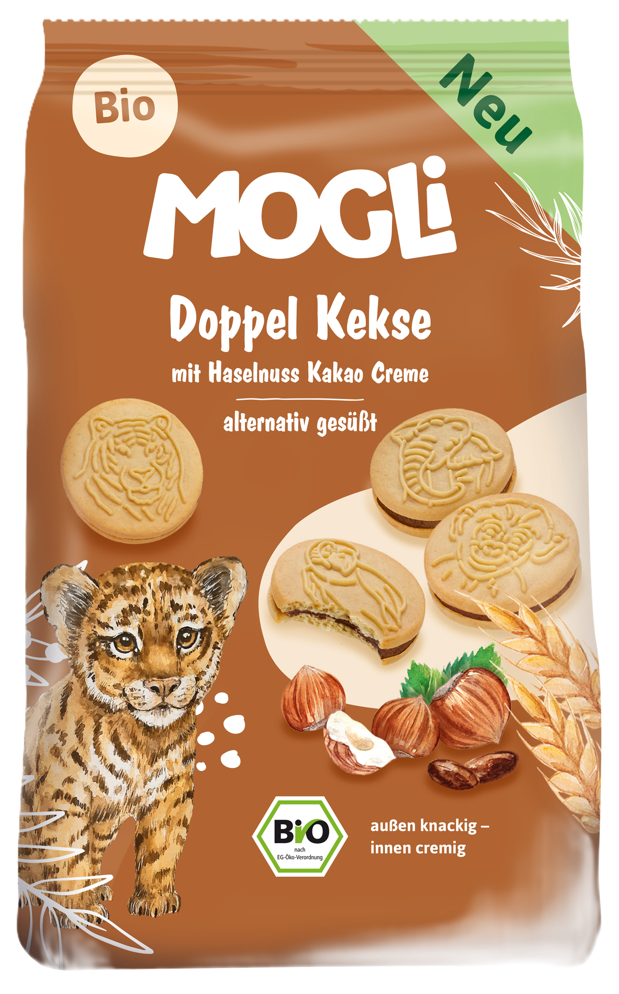 Mogli bio Doppelkekse mogyorókrémes kakaós keksz 90g