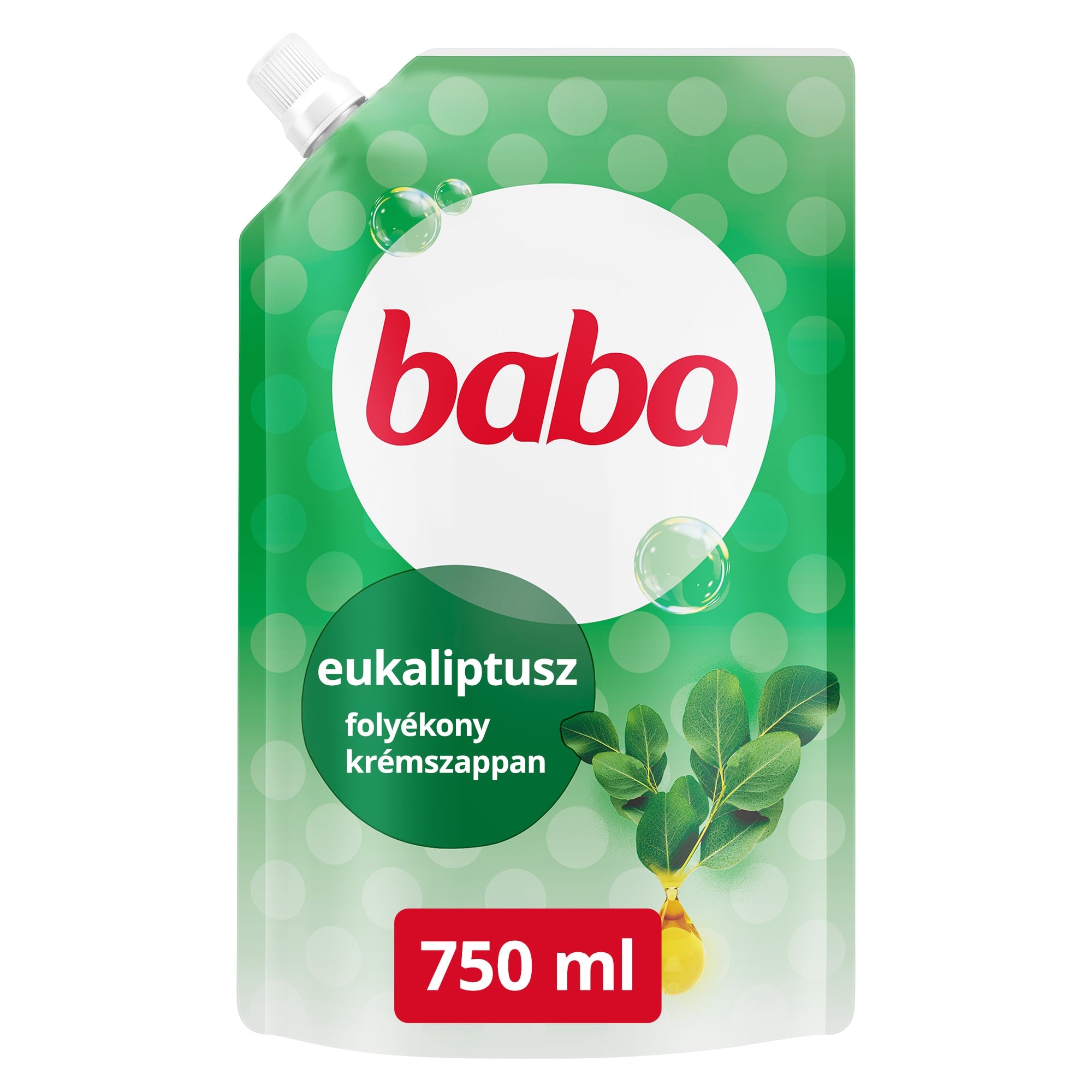 Baba antibakteriális folyékony krémszappan utántöltő eukaliptusszal, 750 ml