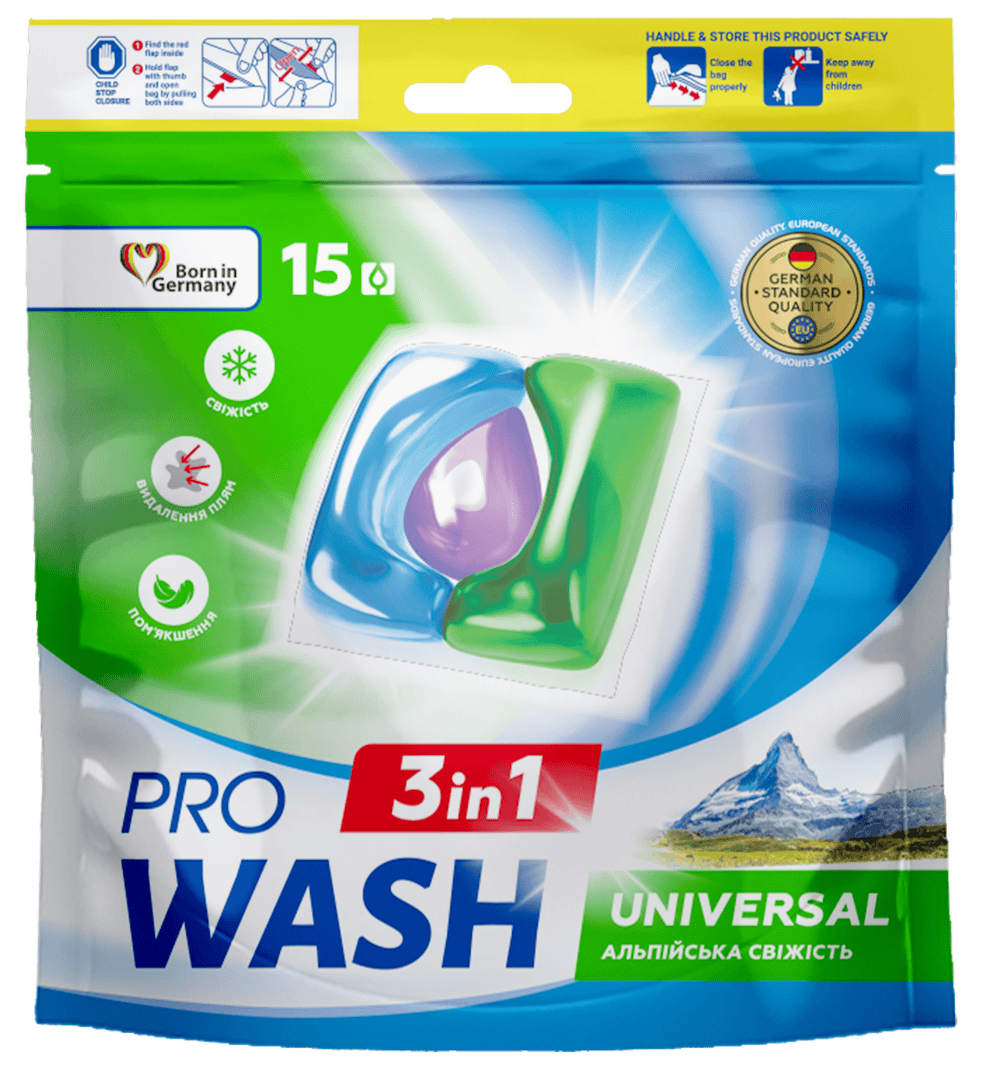 PRO WASH 3 in 1  Alpesi Frisseség univerzális mosókapszula