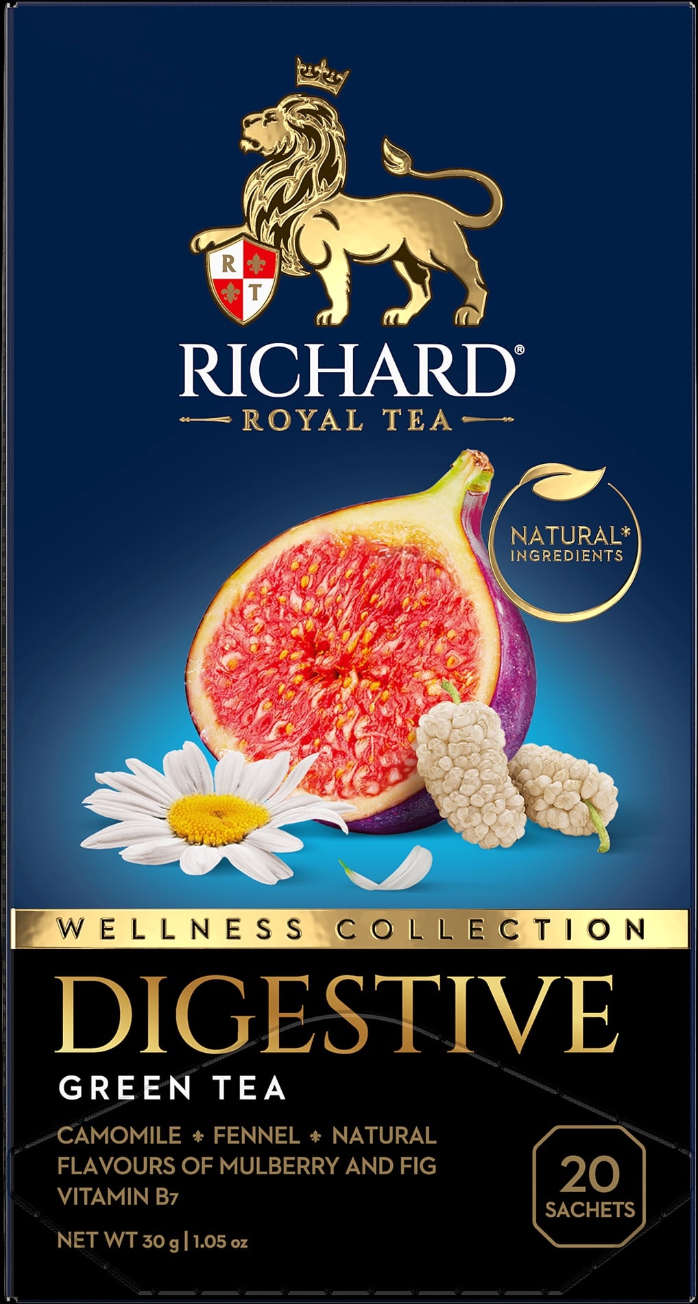 Richard Royal Wellness Tea - DIGESTIVE, ízesített fileres zöld tea