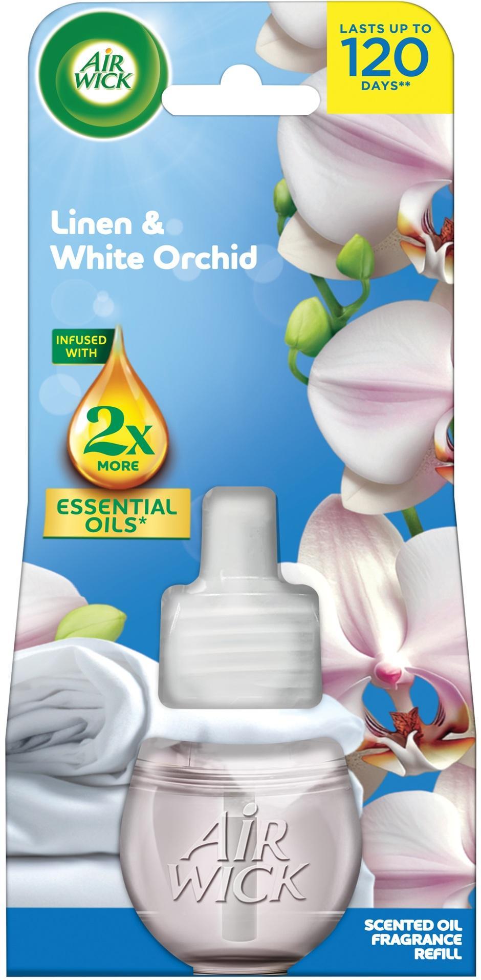 Air Wick elektromos légfrissítő utántöltő, Pamut és fehér orchidea illat
