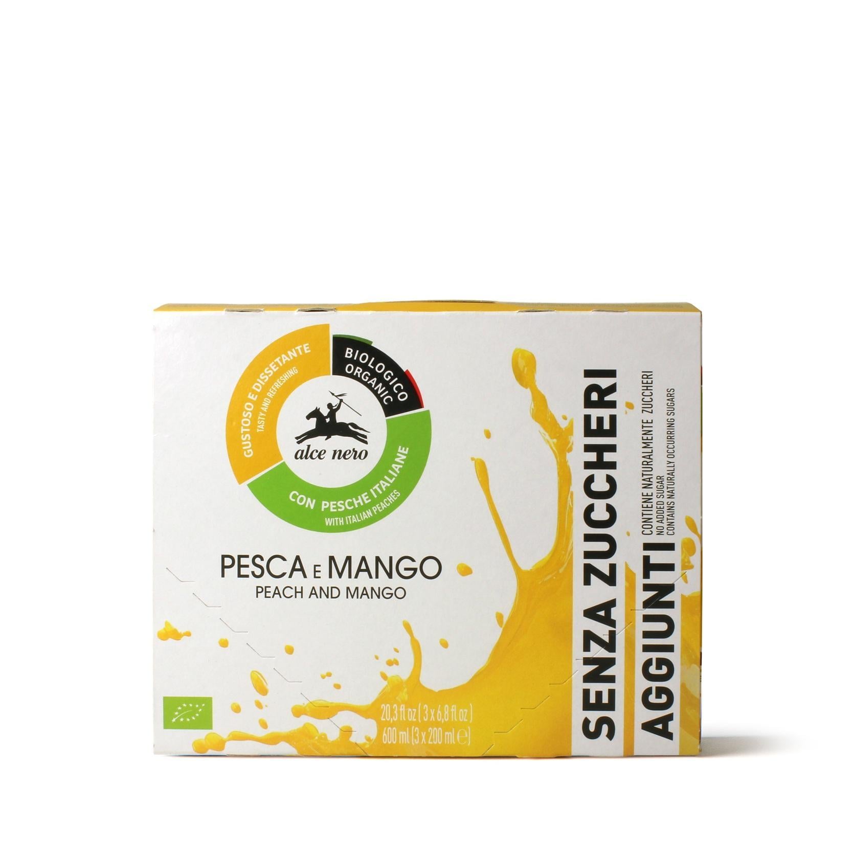 Alce Nero BIO Őszibarack- és mangó ital, hozzáadott cukor nélkül (3x200ml)