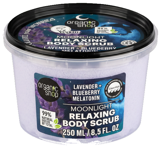 Organic Shop Relaxáló testradír levendulával, áfonyával és melatoninnal