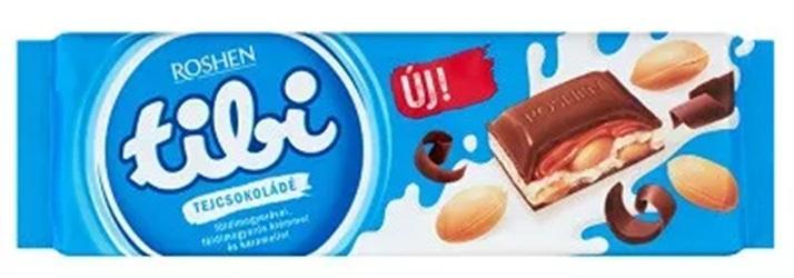 tibi tejcsokoládé földimogyoró, földimogyorókrém és karamell