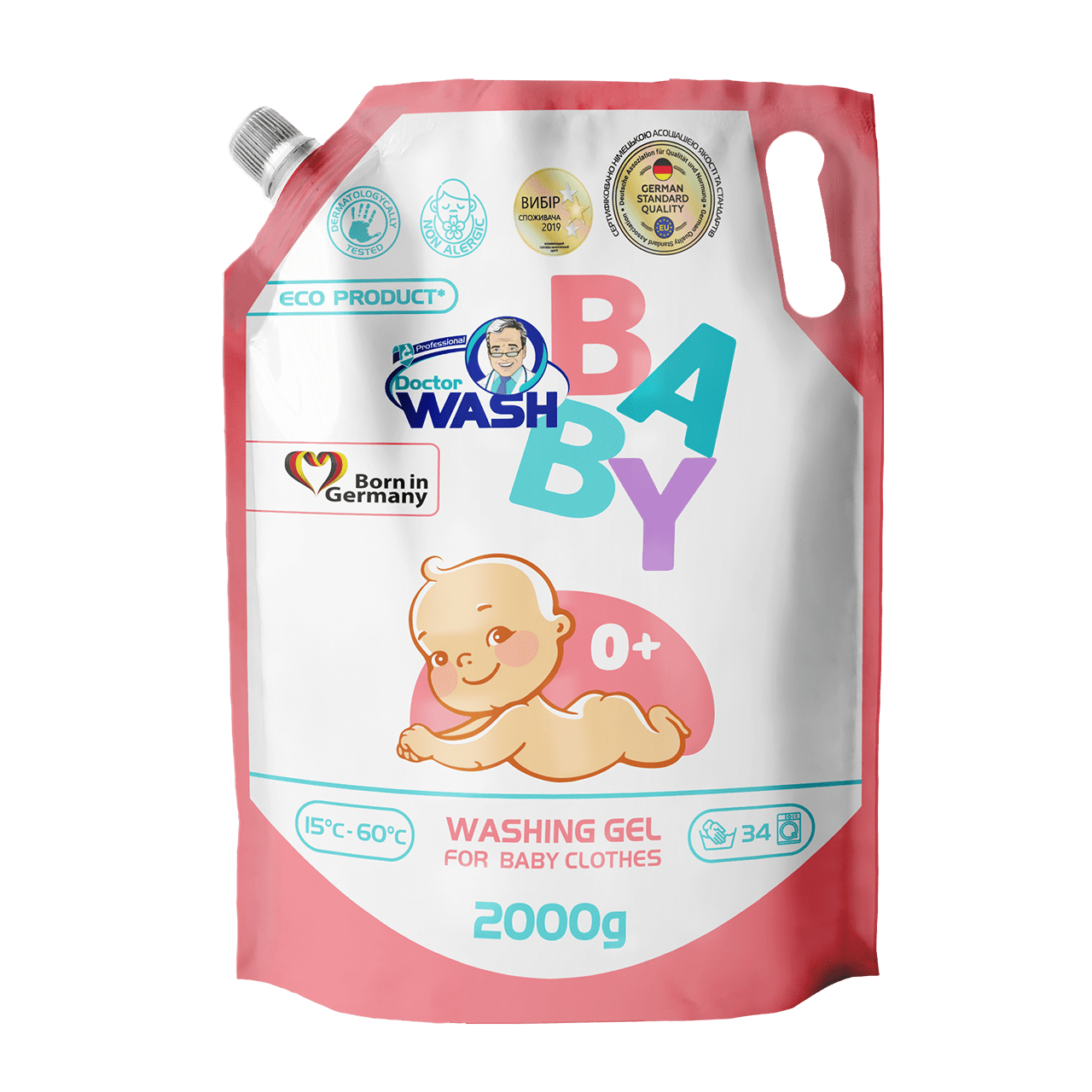 Doctor Wash BABY gyermekruha mosógél utántöltő, 2000 ml