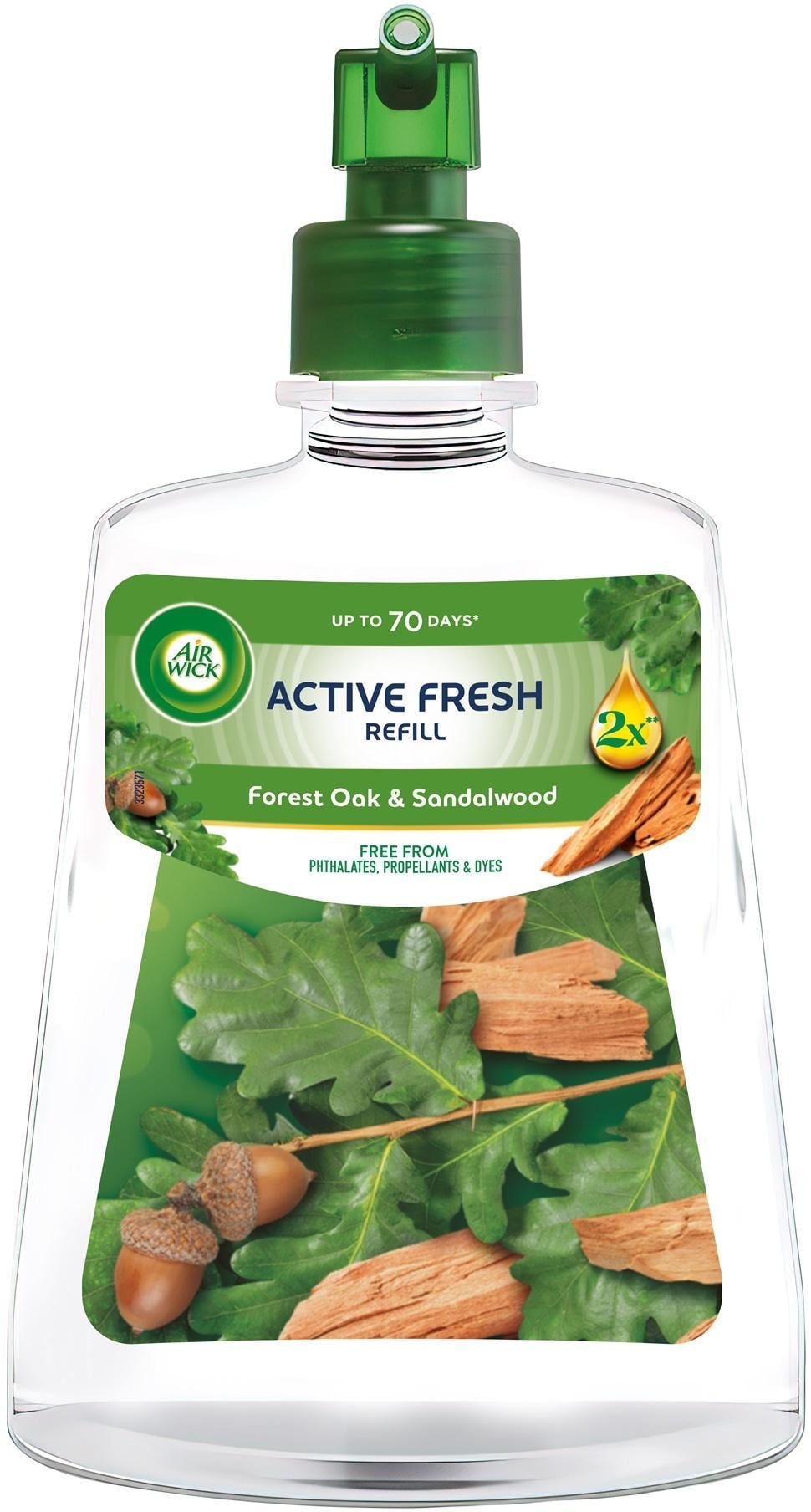 Air Wick Active Fresh Automata Légfrissítő spray utántöltő, Erdei tölgy és szantálfa