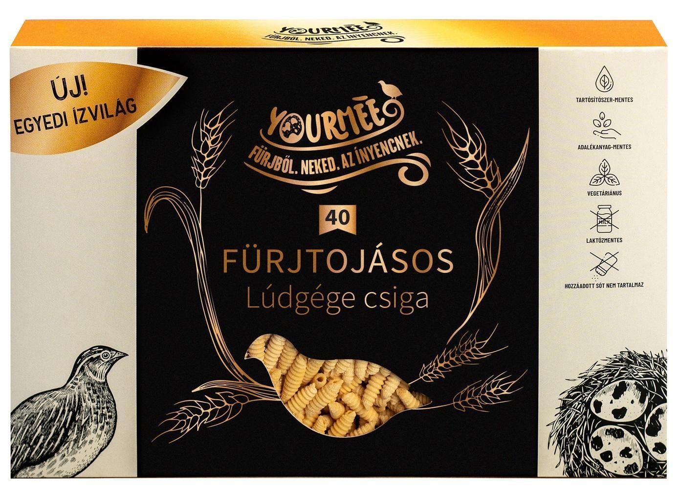 Yourméé 40 fürjtojásos száraztészta, lúdgége csiga