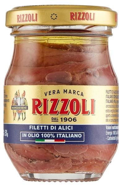 Rizzoli Szardellafilé olasz napraforgóolajban olasz extra szűz olívaolajjal (4%) (90 g)