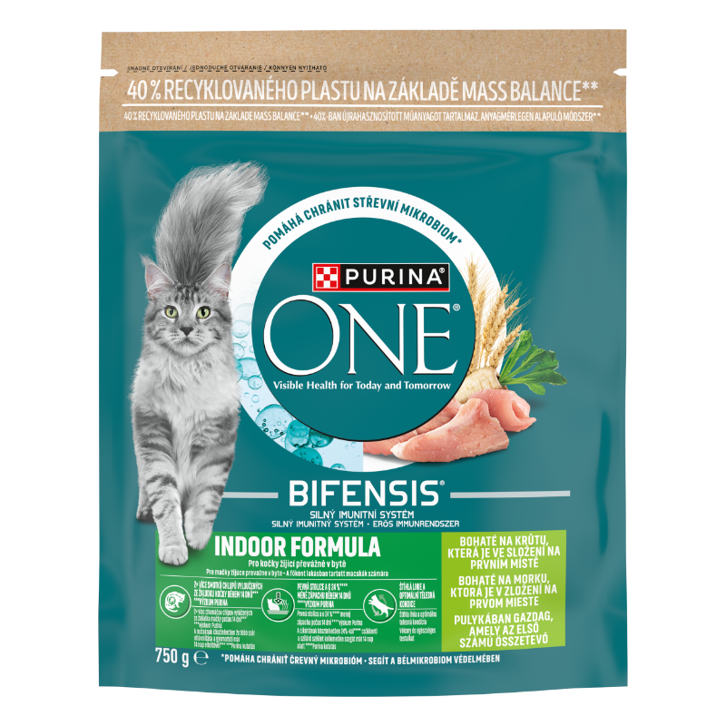 Purina One Indoor Formula Pulykában gazdag száraz macskaeledel 750g