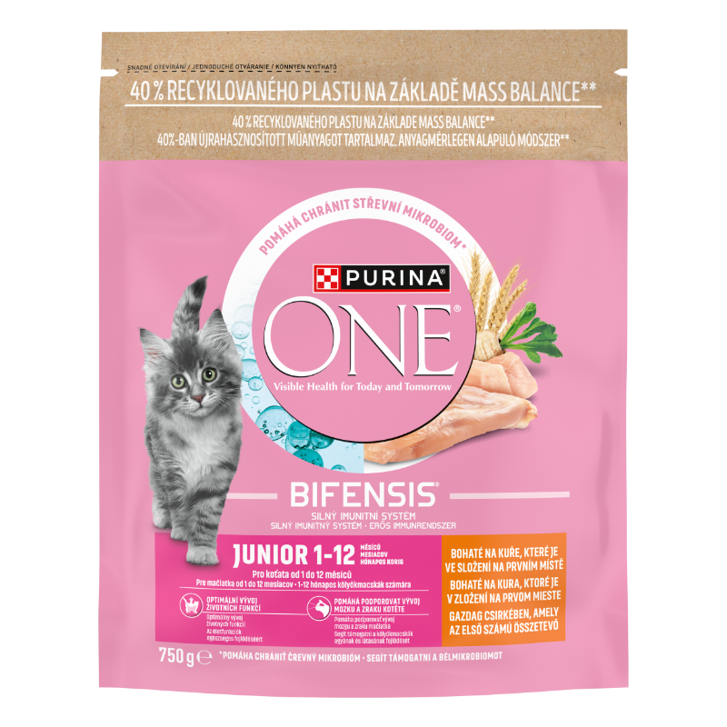 Purina One Junior Csirkében gazdag száraz macskaeledel 750g