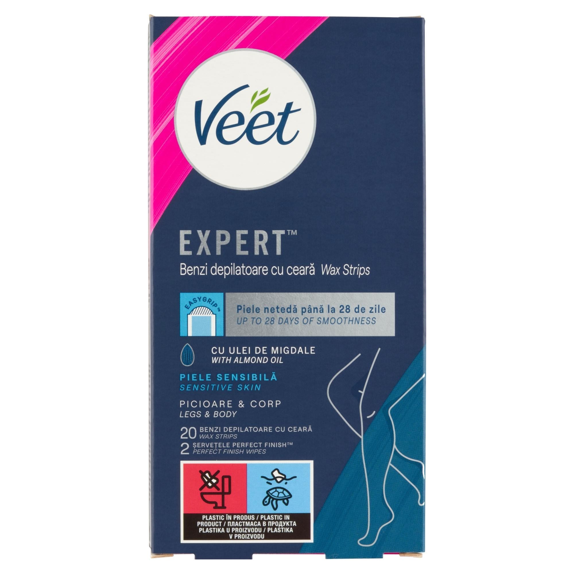 Veet Expert használatra kész hideggyanta szalagok érzékeny bőrre