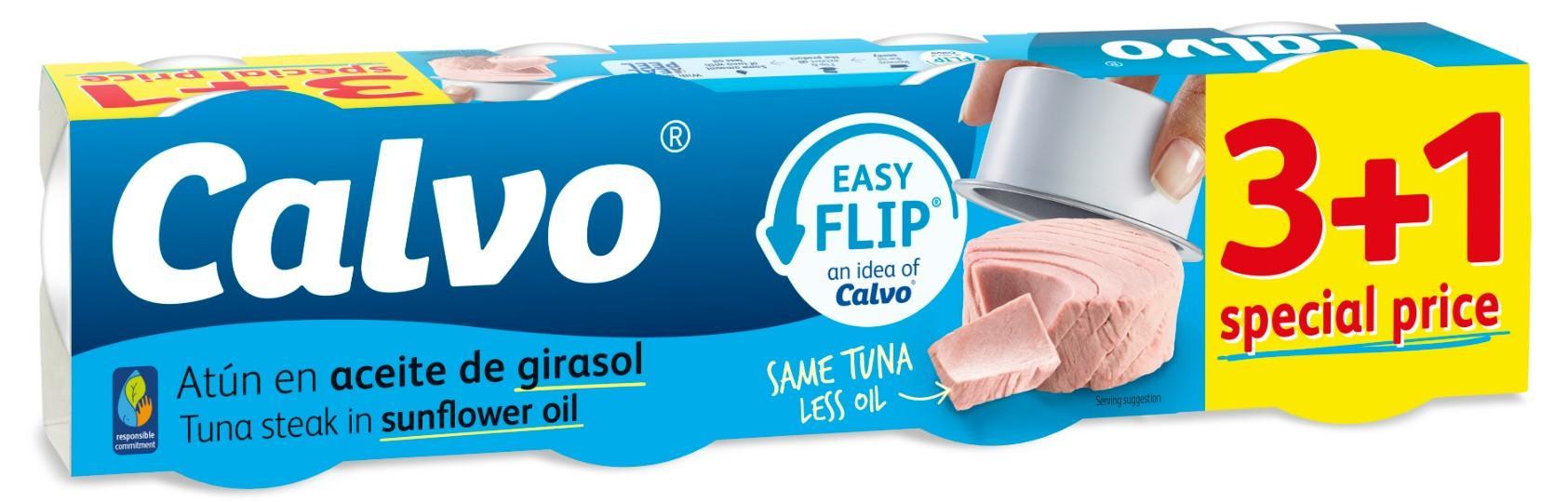 Calvo Tonhal napraforgóolajban 4x65 g (260 g)