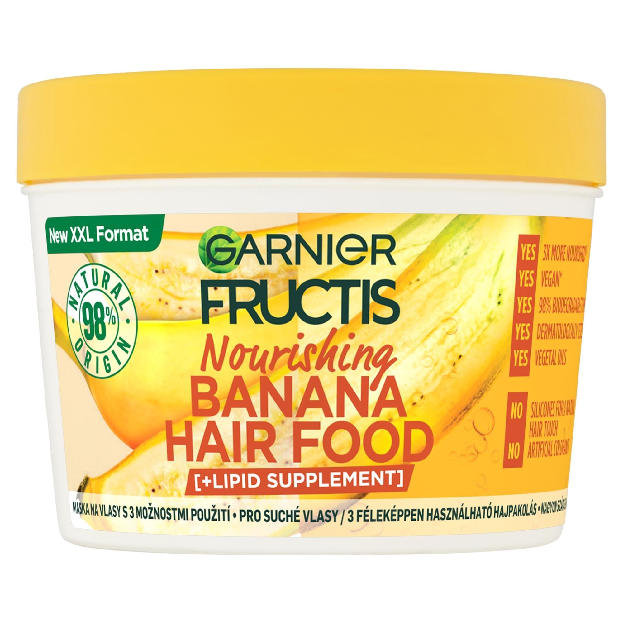 GARNIER Fructis Hair Food Tápláló Banana hajpakolás nagyon száraz hajra