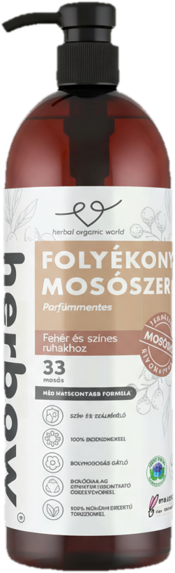 Herbow Folyékony mosószer színes ruhákhoz - Pure Nature (Natúr illat) 1000 ml