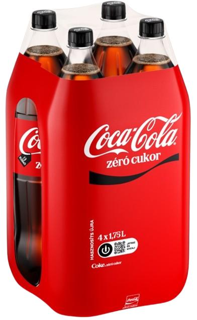 Coca-Cola Zéró cukor colaízű energiamentes szénsavas üdítőital édesítőszerekkel multipack