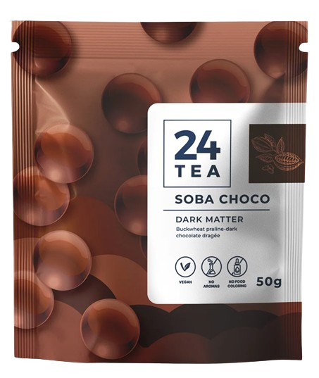 24tea Soba Choco Dark Matter sötét étcsokis drazsé