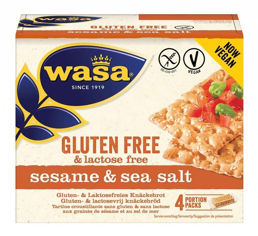 Wasa glutén- és laktózmentes ropogós kenyérszeletek szezámmaggal és tengeri sóval