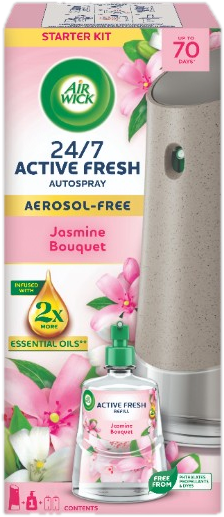 Air Wick Active Fresh Automata Légfrissítő spray készülék, Jázmin csokor illat, 228ml