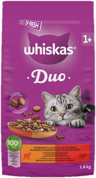 Whiskas Duo teljes értékű száraztáp, bárány és pulyka