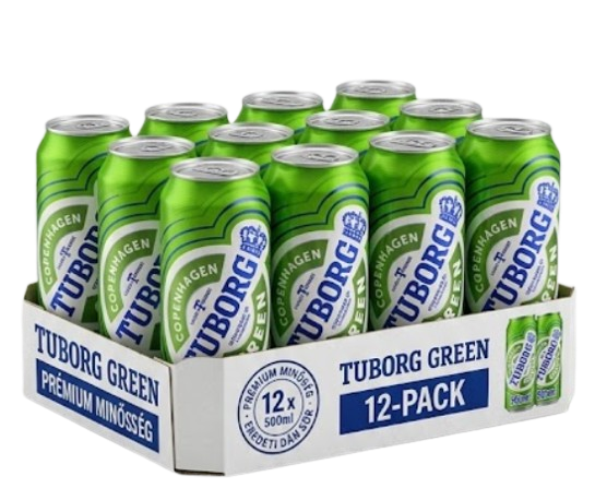 Tuborg világos sör 4,6% doboz 12 pack