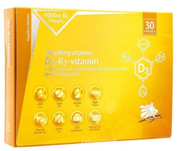 Napfényvitamin D3-K2 + szerves cink-réz