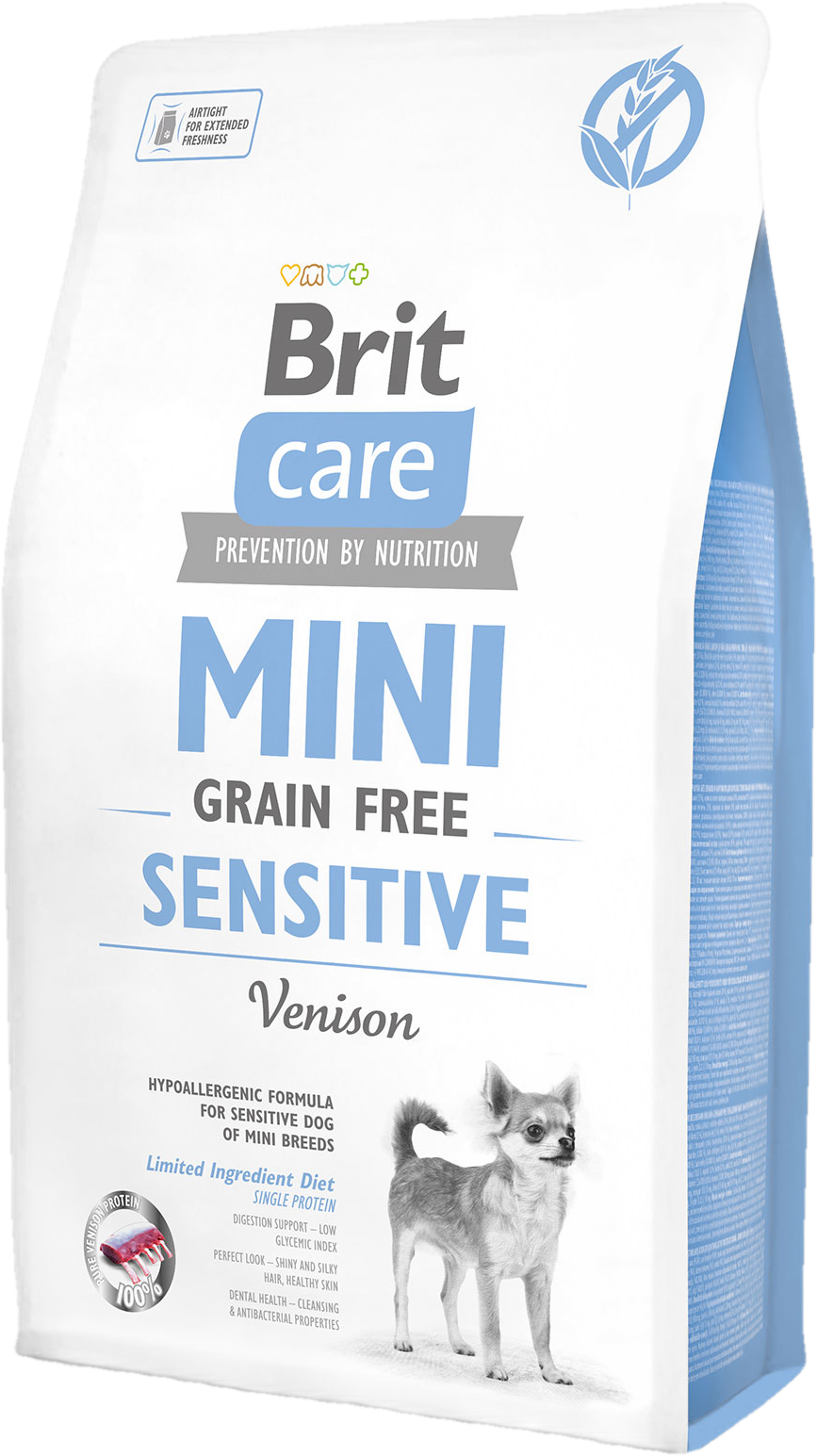 Brit Care Mini Gabonamentes Sensitive teljes értékű kutyatáp kistestű kutyáknak, vad 2 kg