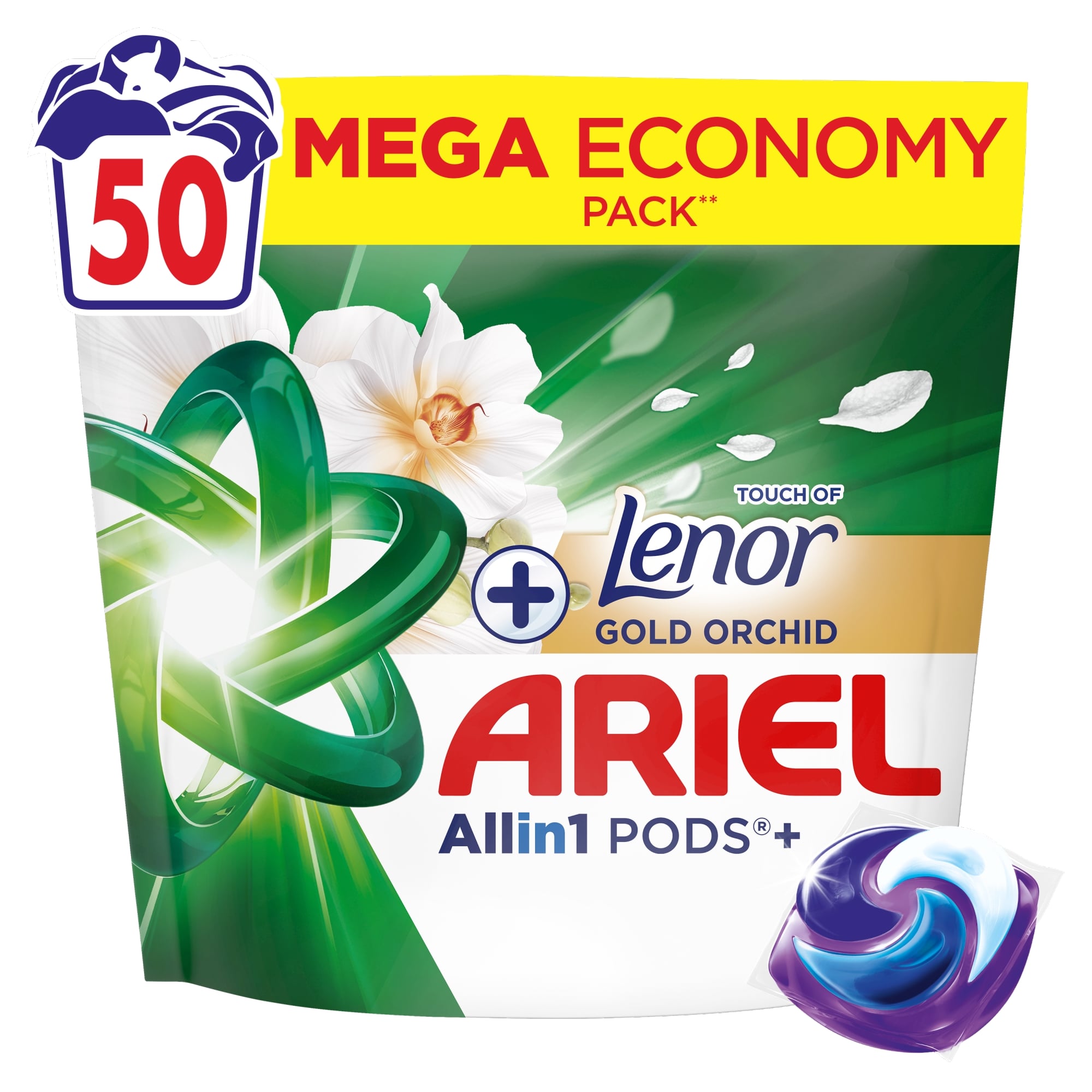 Ariel PODS+ Mosókapszula + Touch Of Lenor Gold Orchid, 50 db