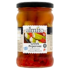 Almito krémsajt keverékkel töltött görög pepperoni canola olajban 270 g