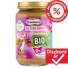 Univer Disney Baby bio alma-banán csirkehússal bébiétel 6 hónapos kortól 163 g