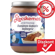 Kecskeméti bio tejbegríz banán kakaóval és búzadarával bébidesszert 6 hónapos kortól 190 g