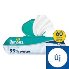 Pampers 99%-ban Vízalapú Baby Nedves Törlőkendő, 1 Csomag x 60 Törlőkendő db Baba Nedves Törlőkendő