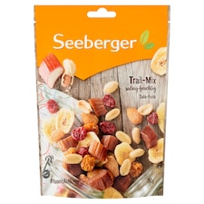 Seeberger pörkölt és sózott olajos magvak, édesített gyümölcsök, rebarbara és chips keveréke 150 g