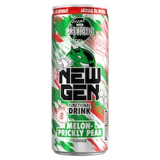 New Gen dinnye- és kaktuszfügeízű koffeintartalmú, szénsavas, funkcionális ital 250 ml