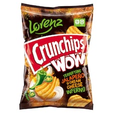 Lorenz Crunchips Wow burgonyachips csípős jalapeno paprika és lágy krémsajt ízesítéssel 80 g