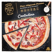 Pizza D'Oro gyorsfagyasztott kézműves pizza szalonnával, gombával és paprikával 400 g