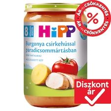 HiPP bio burgonya csirkehússal paradicsommártásban bébiétel 8 hónapos kortól 220 g