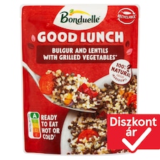 Bonduelle Good Lunch fekete beluga lencse, bulgur, zöldségek és koktélparadicsom keveréke 250 g