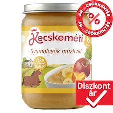 Kecskeméti gyümölcsök müzlivel bébidesszert 6 hónapos kortól 190 g