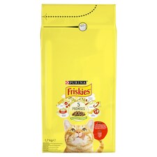 Purina Friskies marhával, csirkével és zöldségekkel száraz macskaeledel 1,7  kg