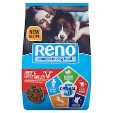 Reno Optimal Life száraz kutyaeledel, kutyatáp felnőtt kutyáknak marhával és zöldségekkel 8 kg