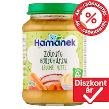 Hamánek zöldség borjúhússal bébiétel 6+ hónapos kortól 190 g