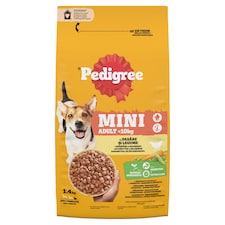 Pedigree Mini Adult teljes értékű szárazeledel felnőtt kutyák számára baromfival zöldségekkel 1,4 kg
