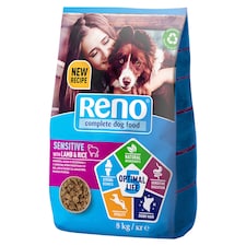 Reno Optimal Life száraz kutyaeledel kutyatáp felnőtt kutyáknak báránnyaL rizzsel, zöldségekkel 8 kg