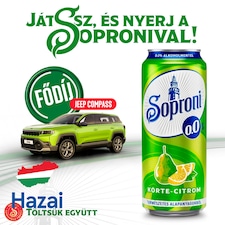 Soproni körte-citrom ízű alkoholmentes sörital 500 ml