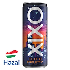 XIXO Tutti Fruity tuttifruttiízű koffeinmentes szénsavas üdítőital hozzáadott vitaminokkal 250 ml