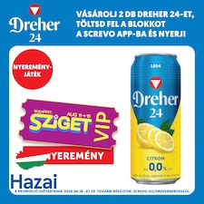Dreher 24 Citrom alkoholmentes világos sör és citrom ízű ital keveréke 0,0% 0,5 l