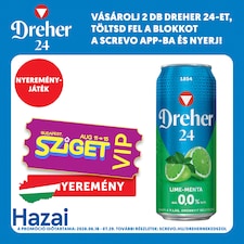 Dreher 24 Lime-Menta alkoholmentes világos sör és lime-menta ízű ital keveréke 0,0% 0,5 l