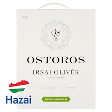 Ostorosbor Bag-In-Box Duna-Tisza közi Irsai Olivér száraz fehérbor 11,5% 3 l