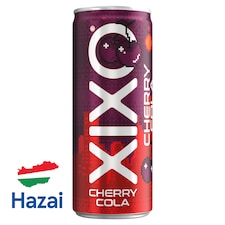 XIXO Cherry Coke cseresznye- és kólaízű, szénsavas üdítőital cukorral és édesítőszerrel 250 ml